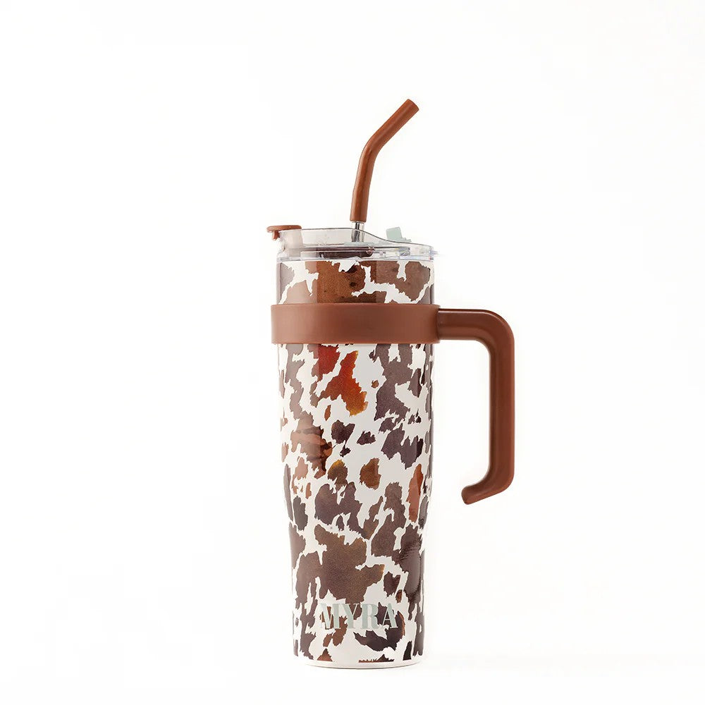 Wide Wyoming Tumbler in brown/white
