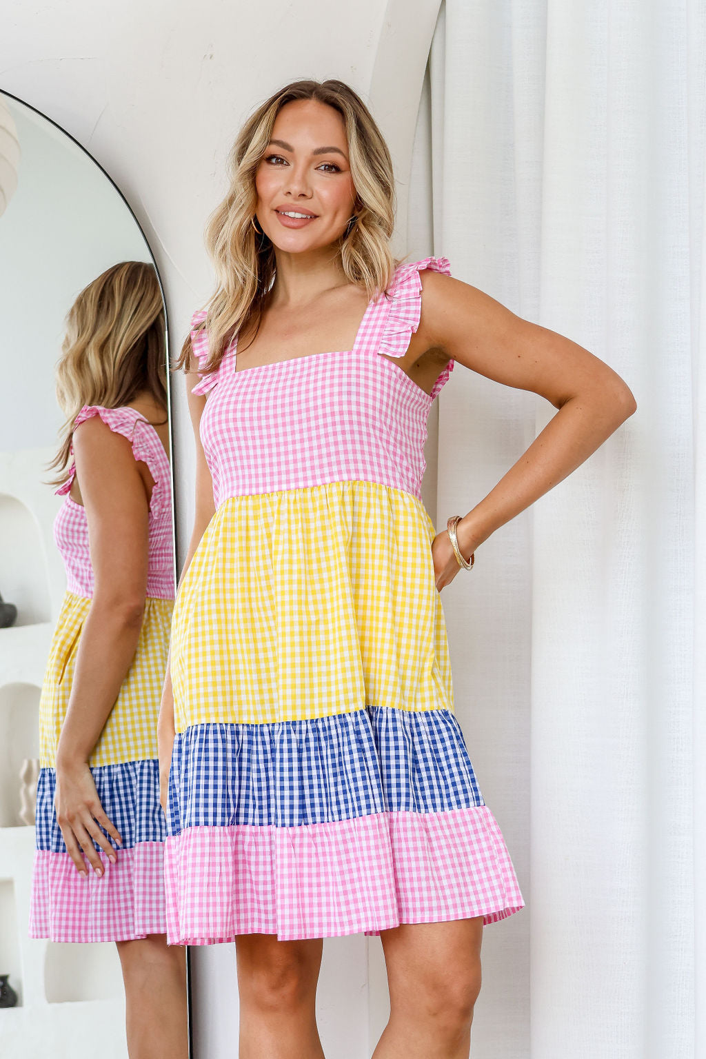 Mix and Match Sorbet Gingham cotton dress