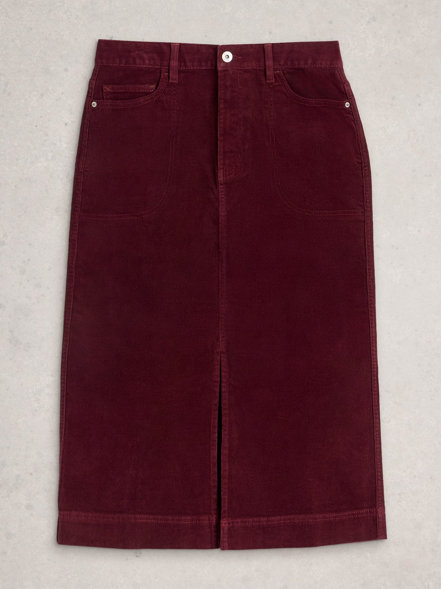 Tia cord midi skirt -Plum