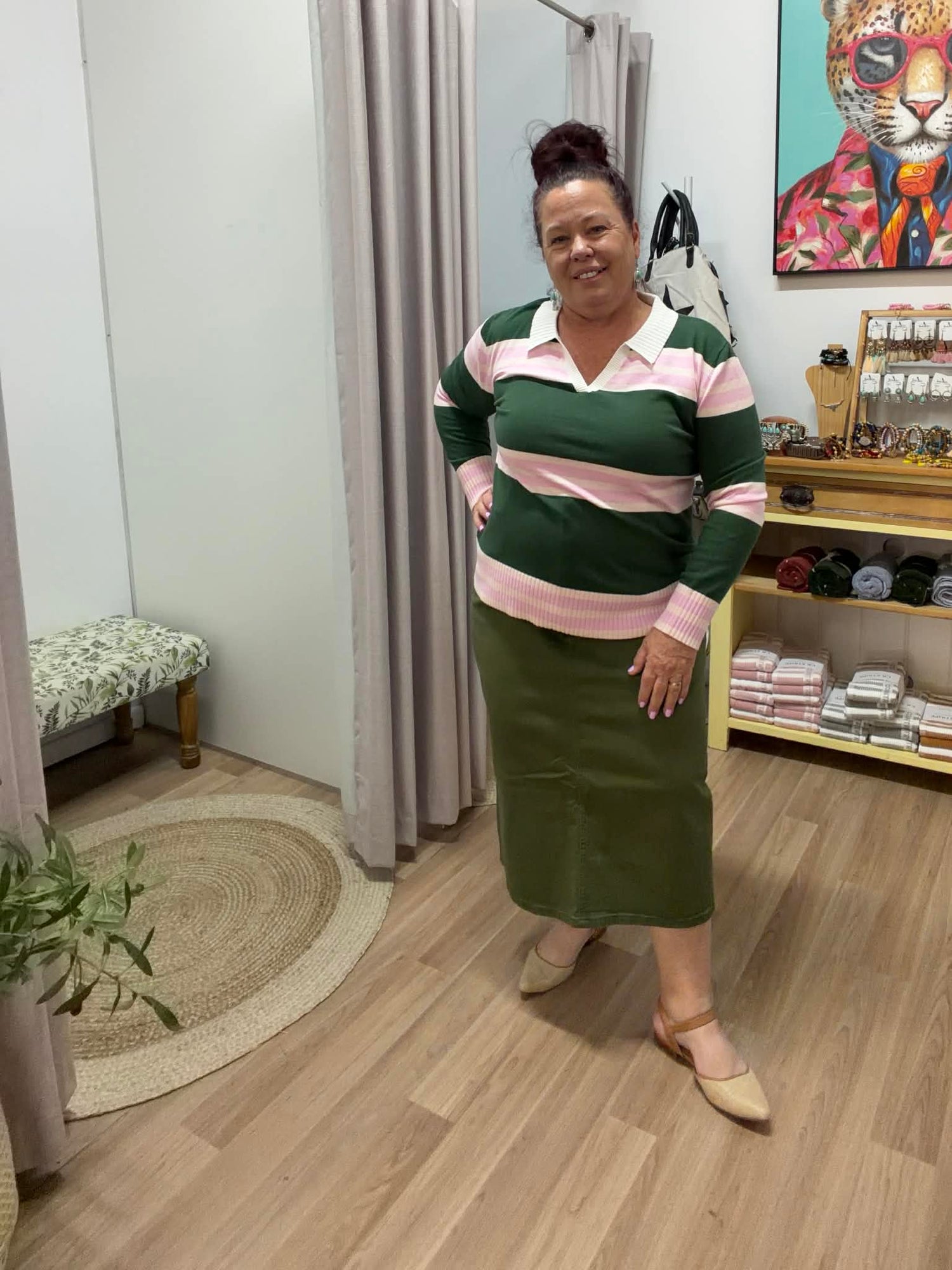 5 Pocket Maxi Skirt sage