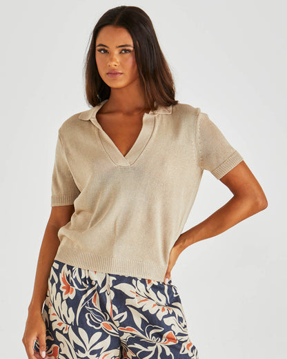 Abbie Knit Polo neutral