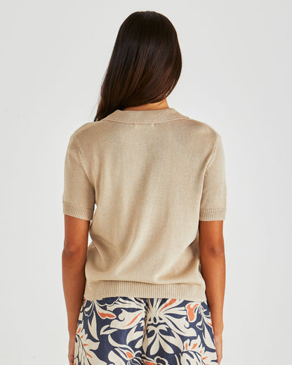 Abbie Knit Polo neutral