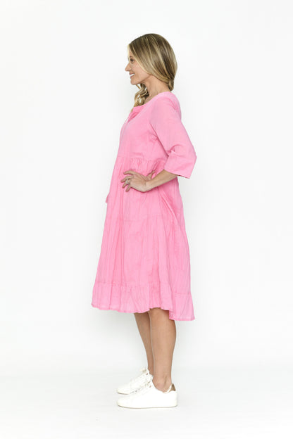 Amber Cotton Dress Pink