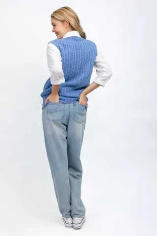 Blue knit vest