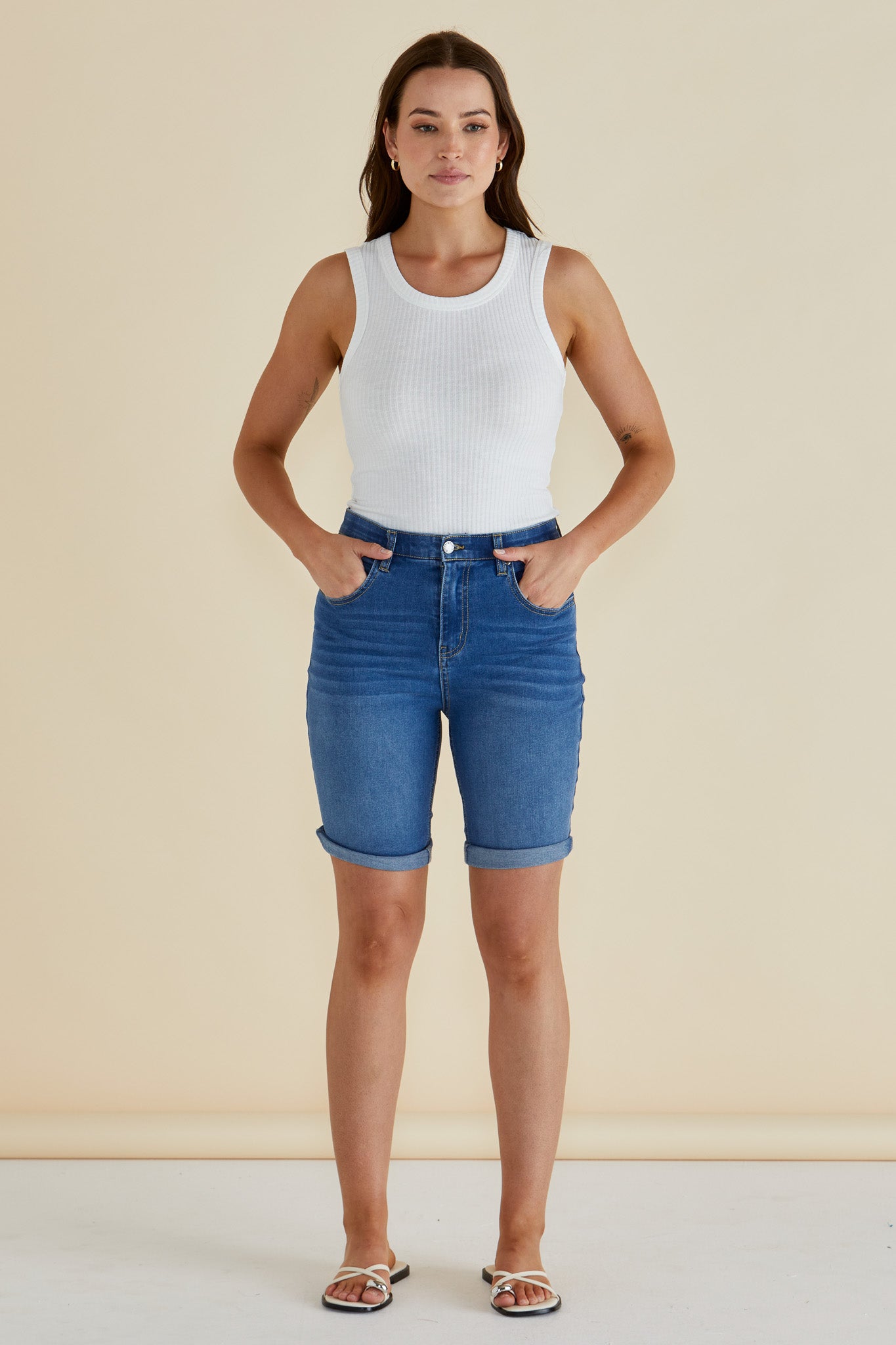 Bonnie Bermuda denim short indigo