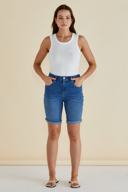 Bonnie Bermuda denim short indigo