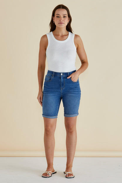 Bonnie Bermuda denim short indigo