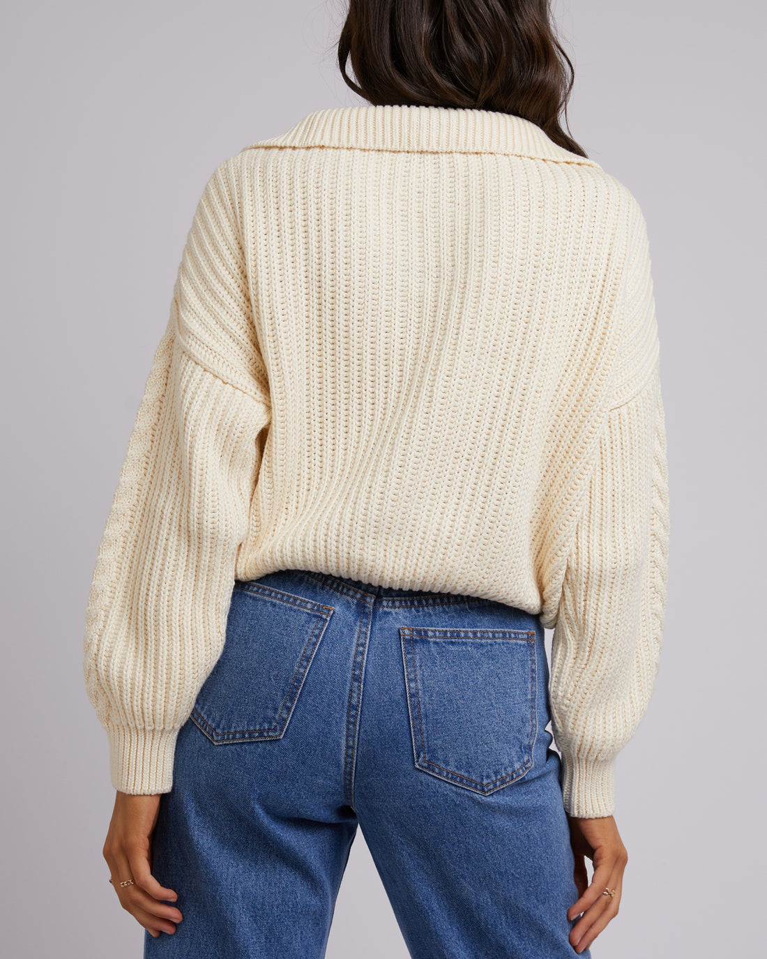 Dahlia 1/4 zip knit white