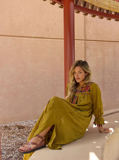 Emma Long Dress - olive