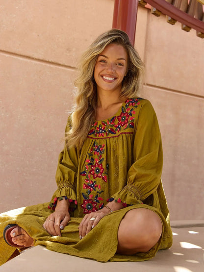 Emma Long Dress - olive