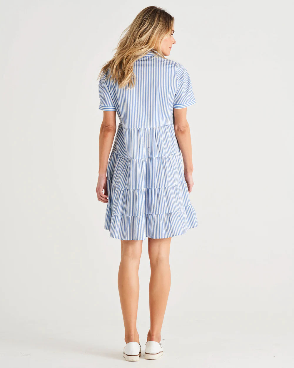 Estelle dress iris blue stripe