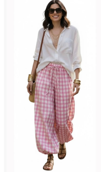 Ballon pant - pink check