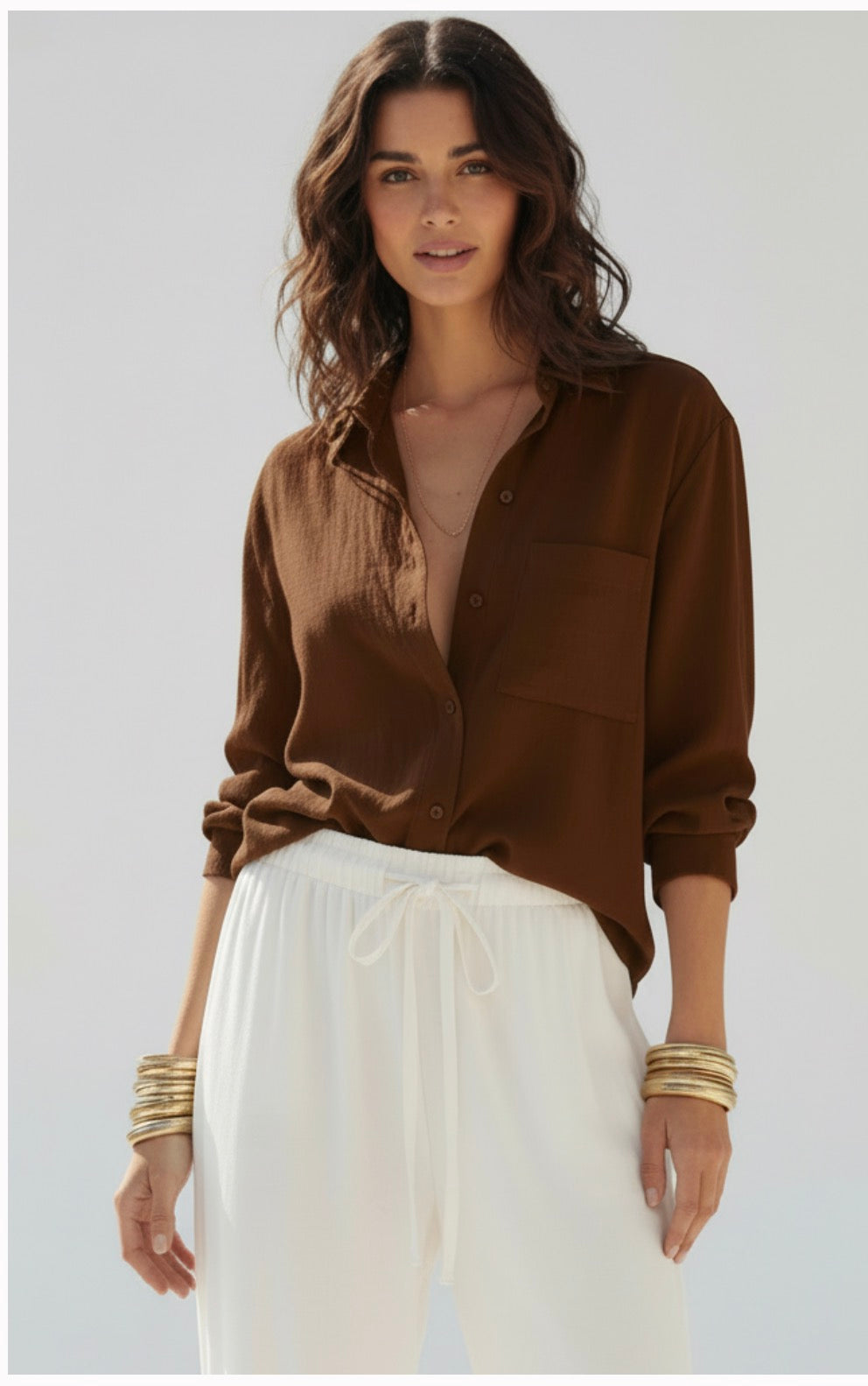 Chocolate Block Colour Blouse