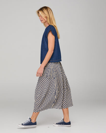 Guru Skirt navy seersucker