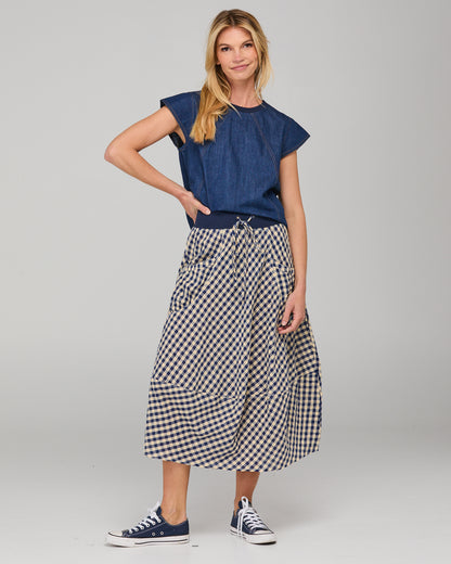 Guru Skirt navy seersucker