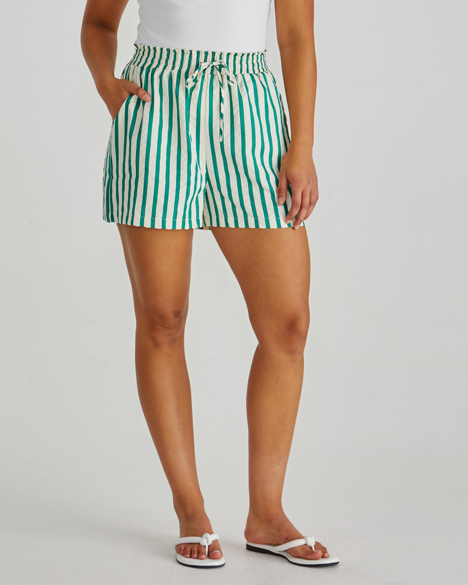 Henri shorts- green stripe
