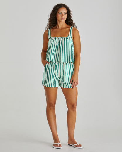 Henri shorts- green stripe