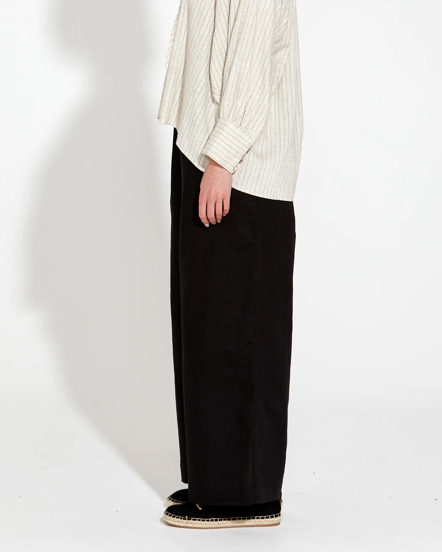 Heritage Linen Wide Leg Pant black