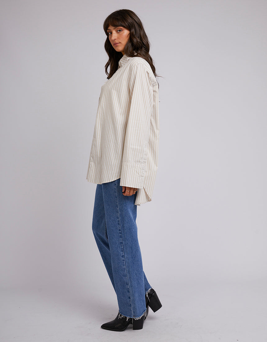 Holiday oversized shirt oat