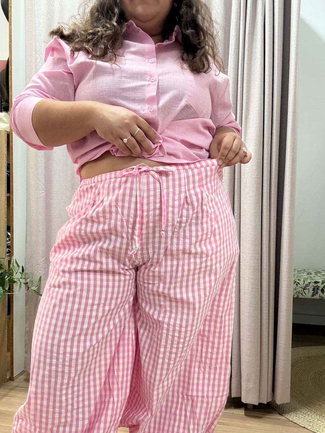 Ballon pant - pink check