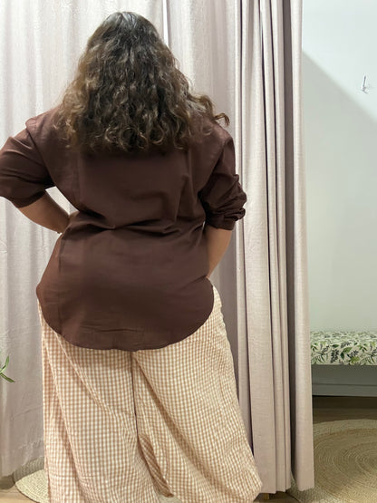 Ballon pant - Latte check