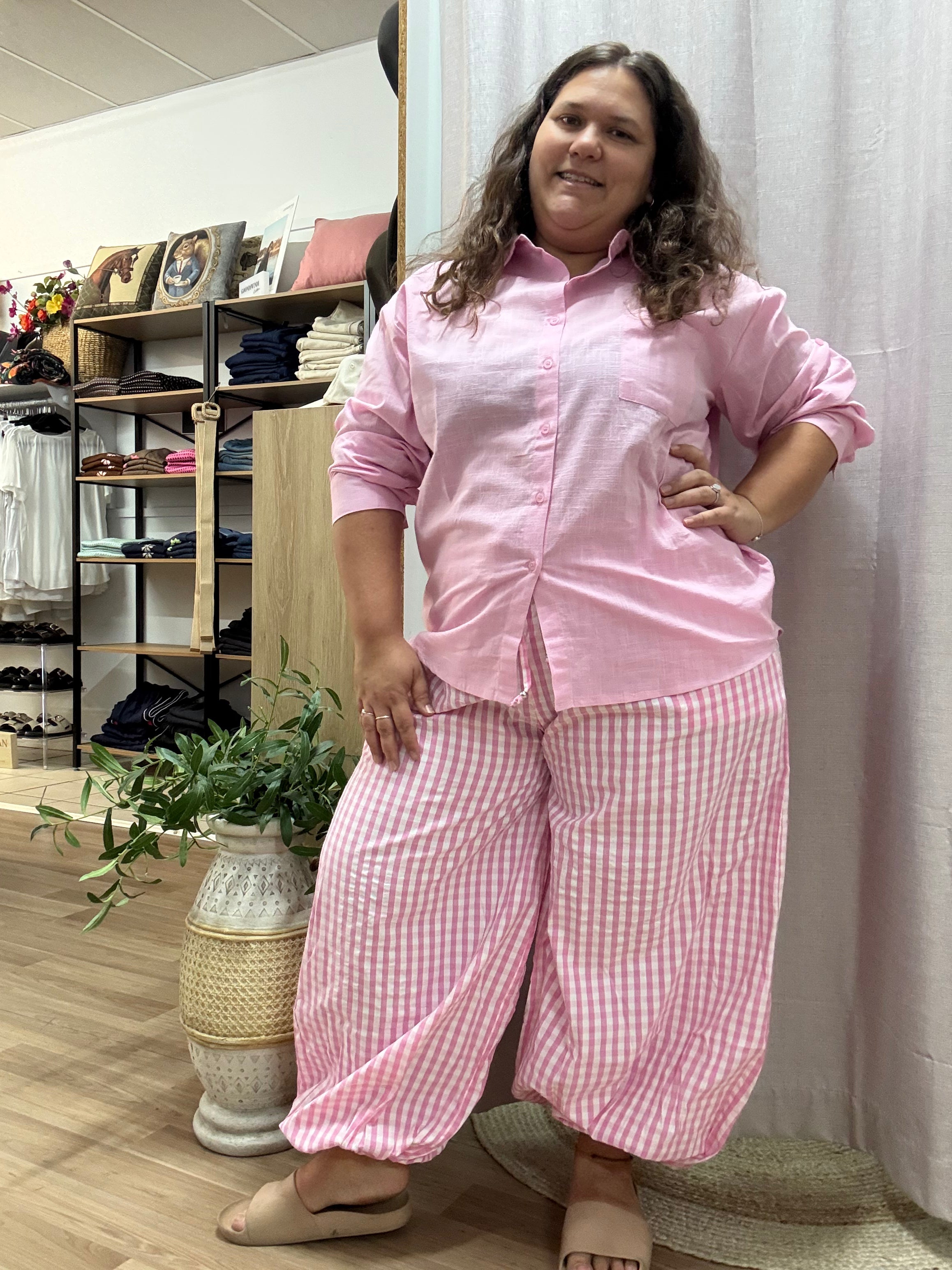 Ballon pant - pink check