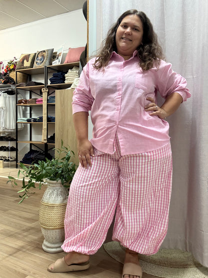 Ballon pant - pink check