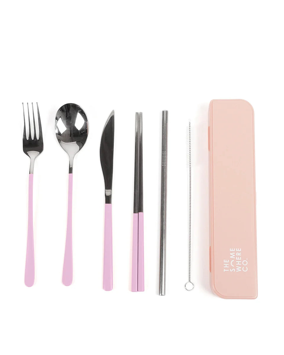 Take Me Away Cutlery Kit Silver/Lilac Handle