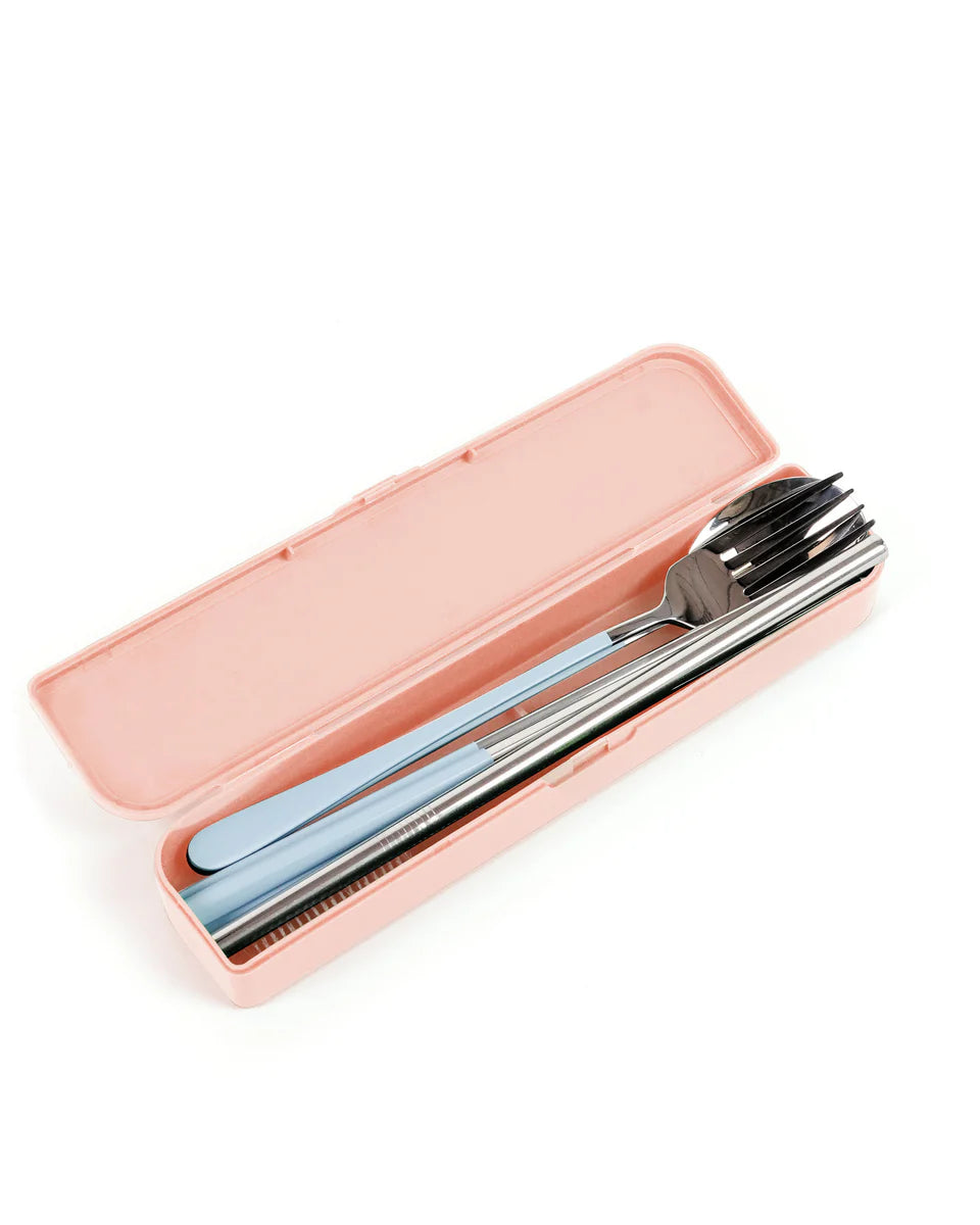 Take Me Away Cutlery Kit Silver/Powder Blue