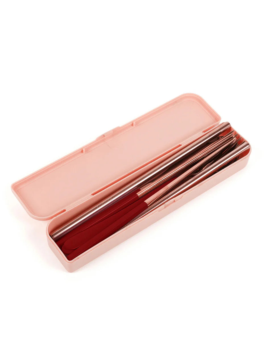 Take Me Away Cutlery Kit Rose Gold/Burgundy