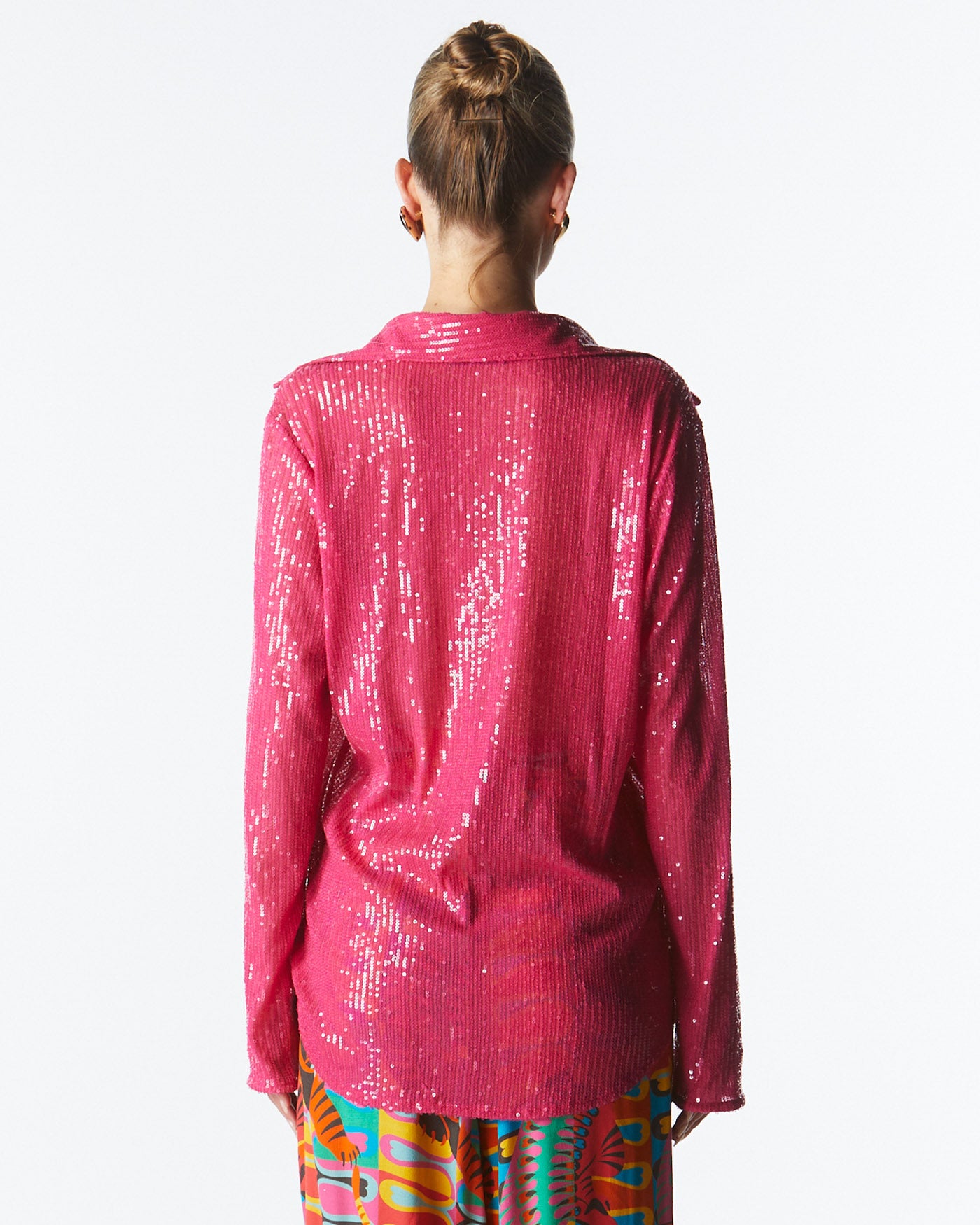 Impression Sequin Shirt fuschia