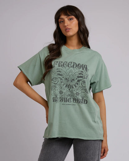 In the Wind oversized tee sage