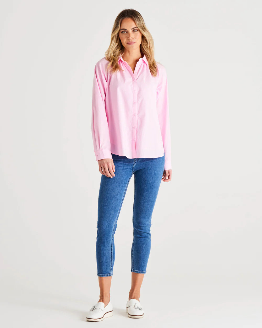 Jackie cotton blouse blush pink