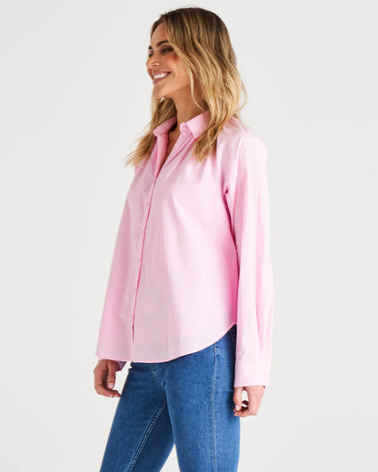 Jackie cotton blouse blush pink