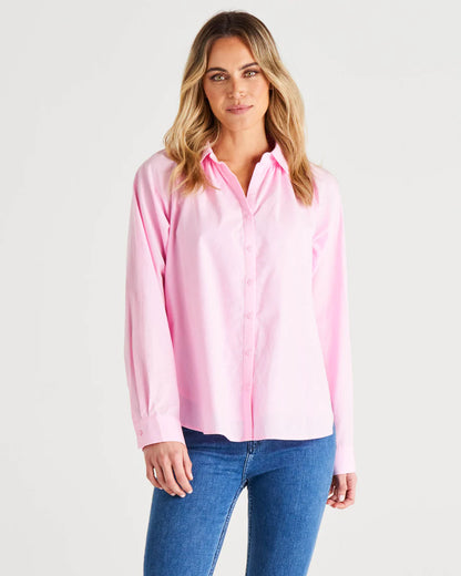 Jackie cotton blouse blush pink