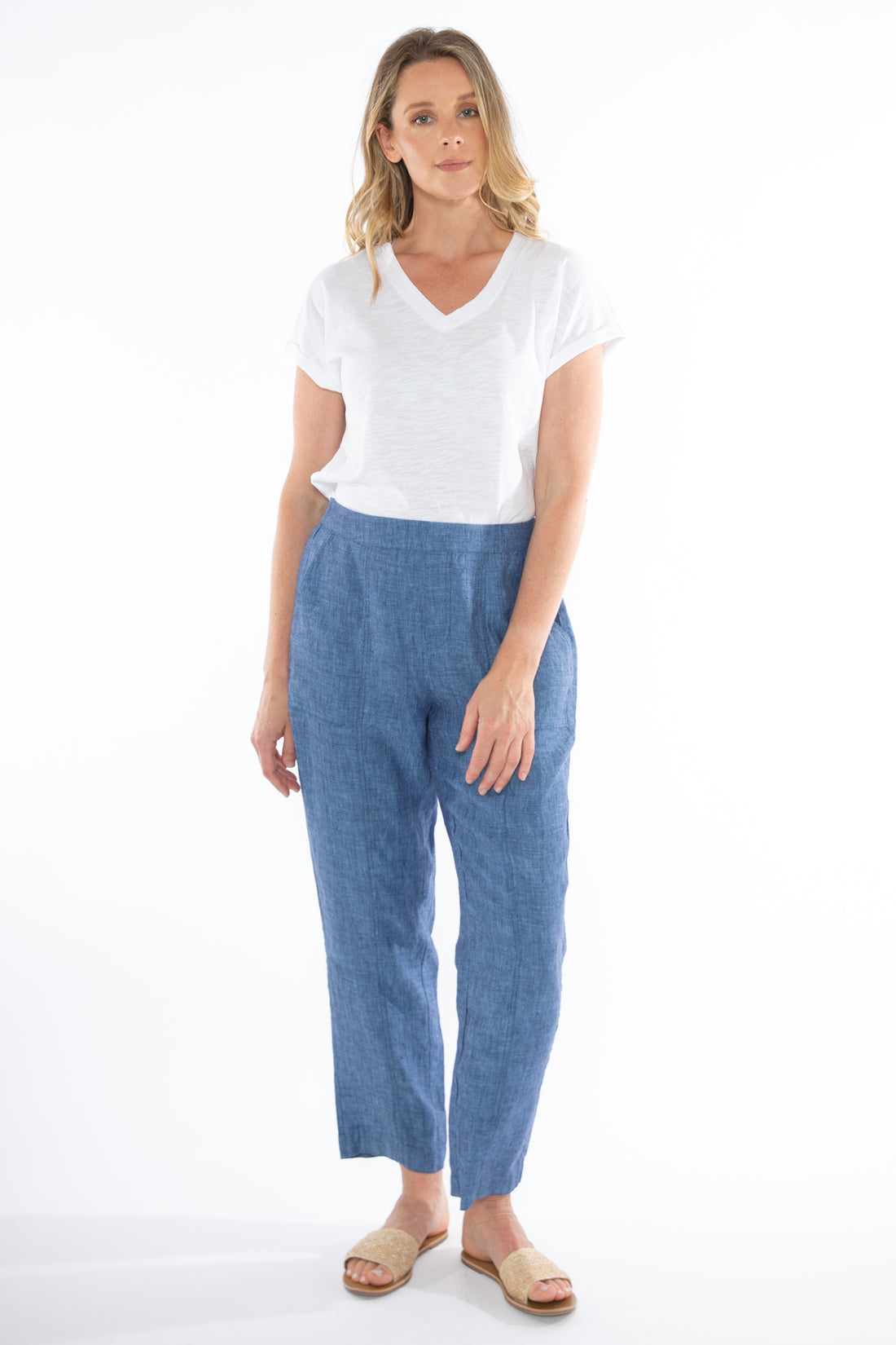 chambray linen pant