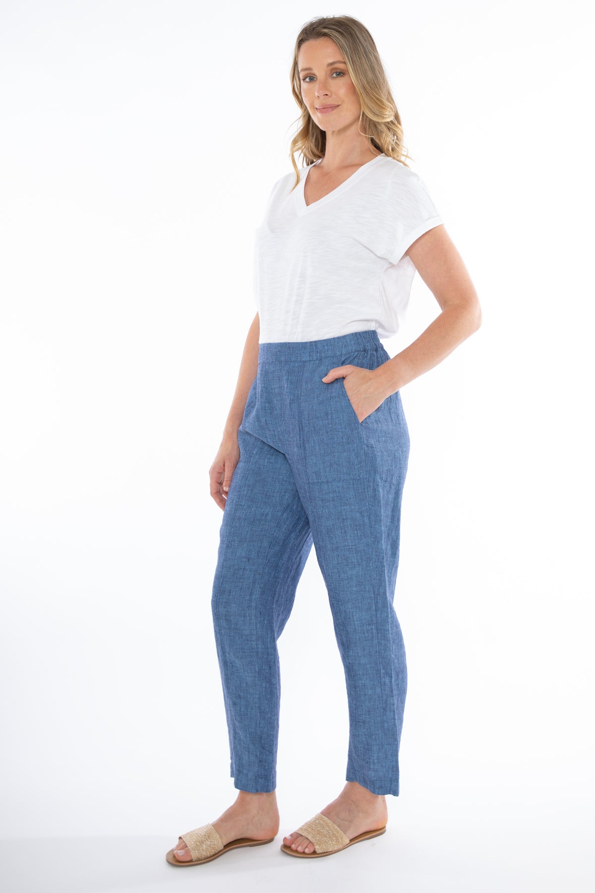 chambray linen pant