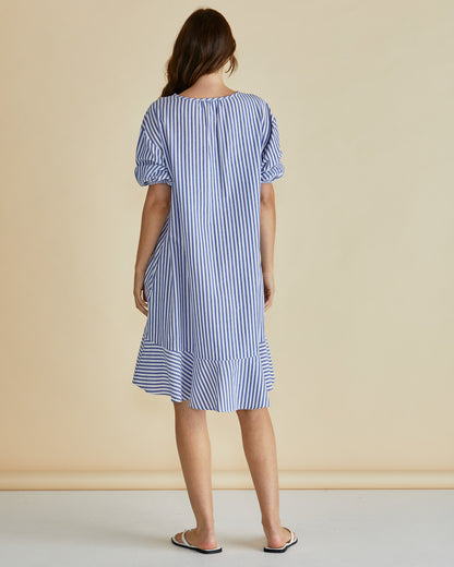 Livvy dress- Navy stripe