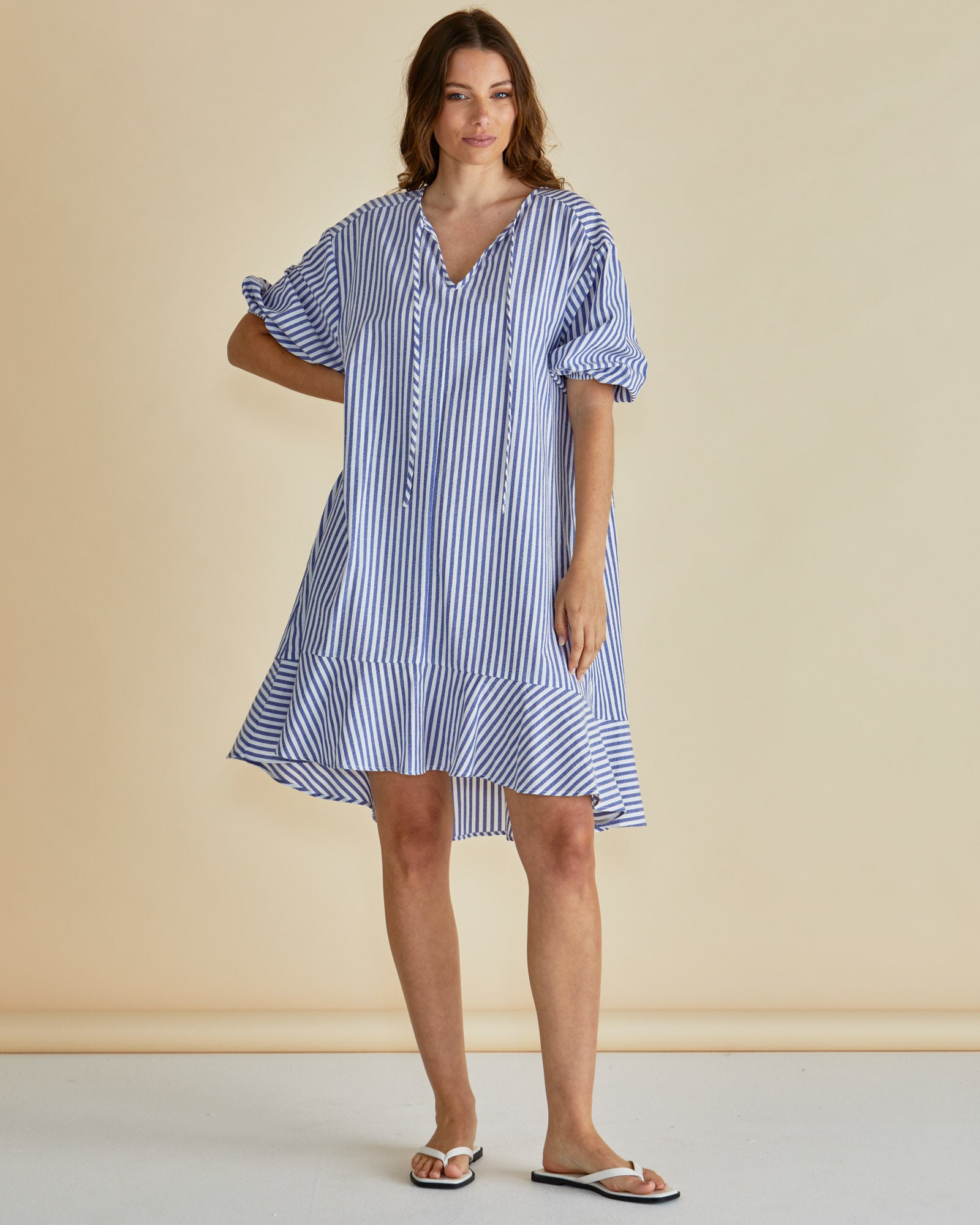 Livvy dress- Navy stripe