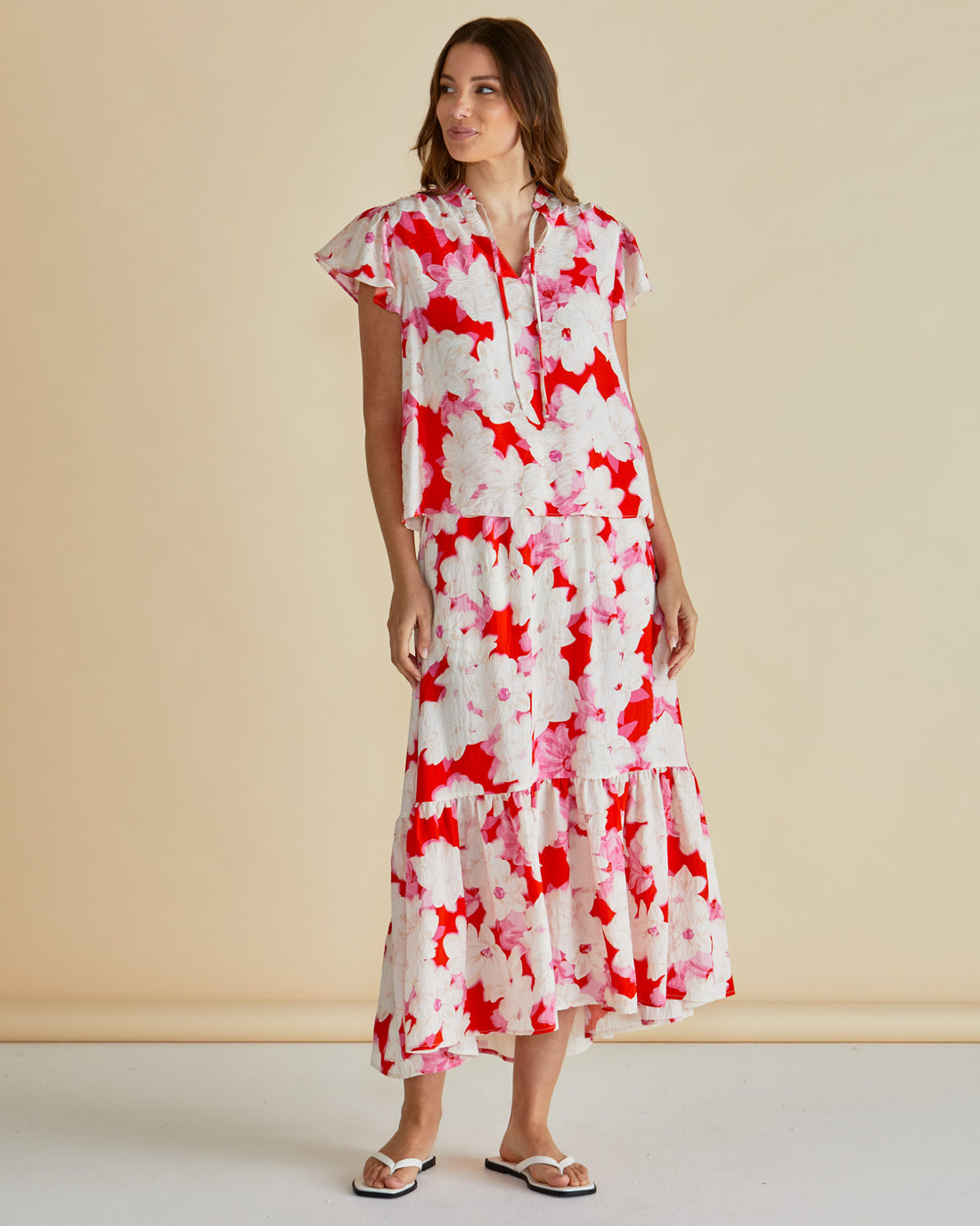 Maggie skirt - red floral print