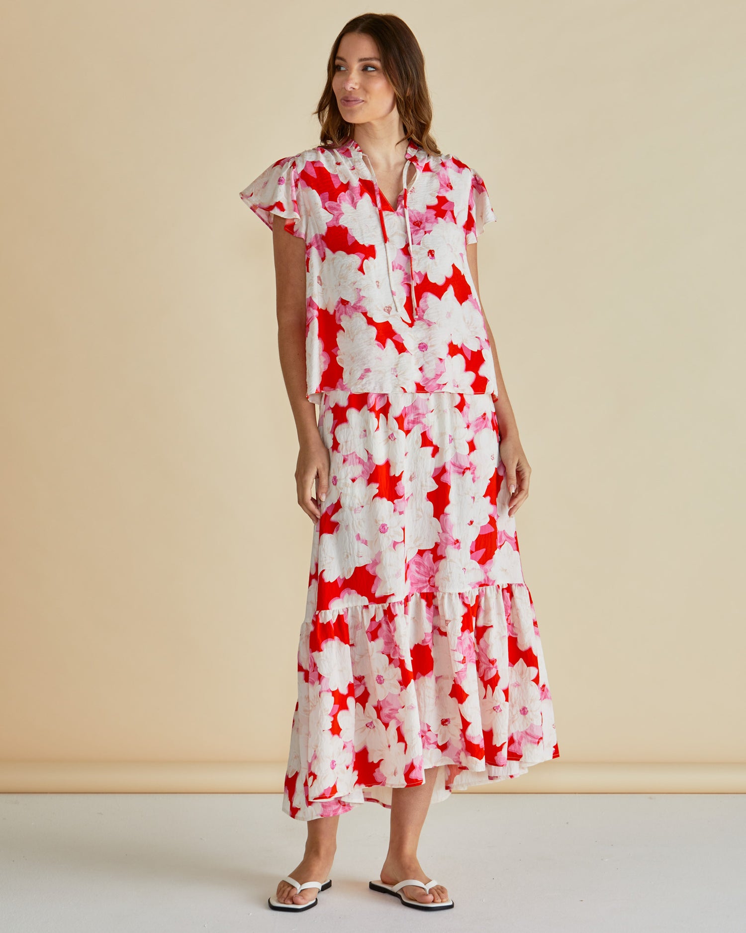 Maggie skirt - red floral print