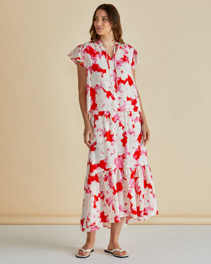 Maggie skirt - red floral print