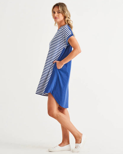 Maxine Tee dress ocean stripe