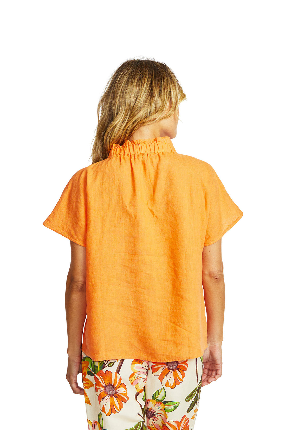 Nora Linen Ruffle Blouse Jaffa