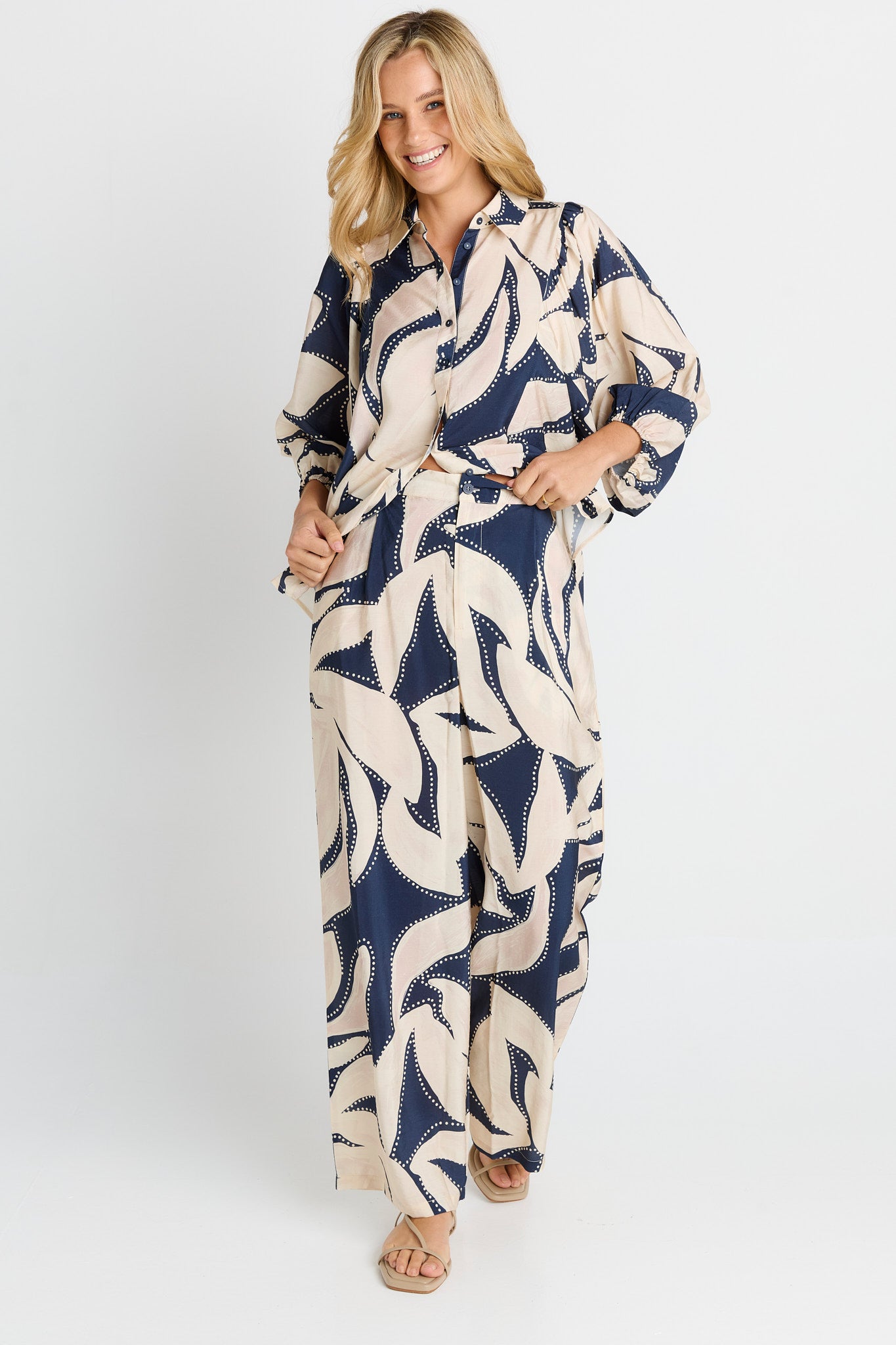 Nova Shirt- Navy Floral Print