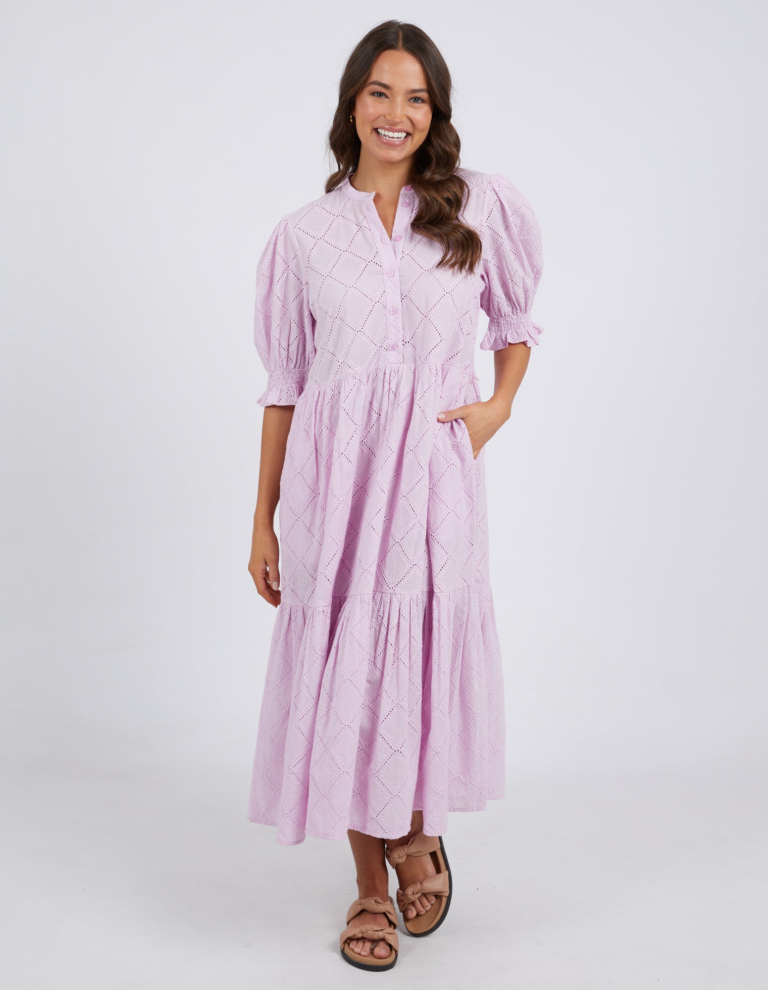 Ottilie Broderie Dress Lilac