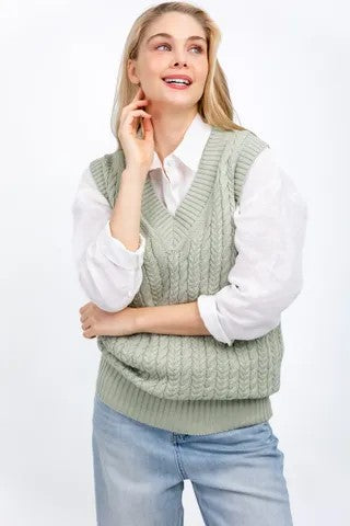 Pistachio knit vest