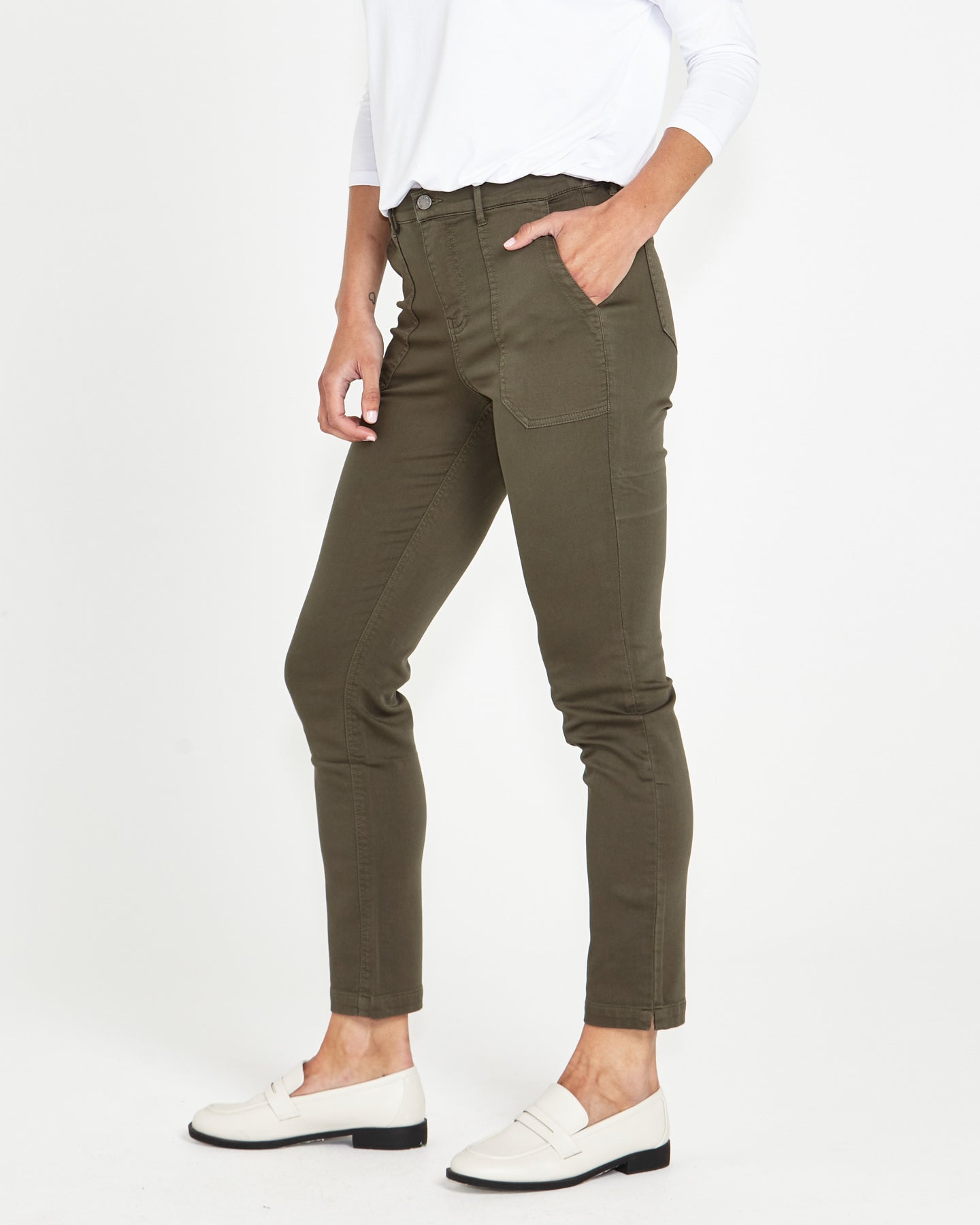 Roxette stretch chino jogger khaki