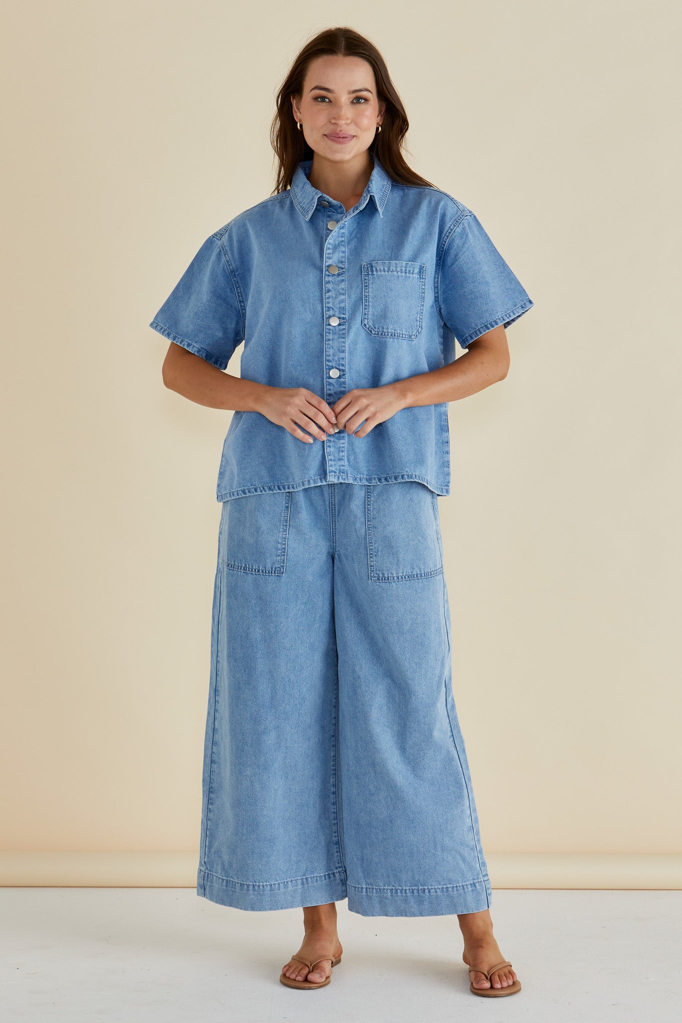 Saffra Short Sleeve denim shirt