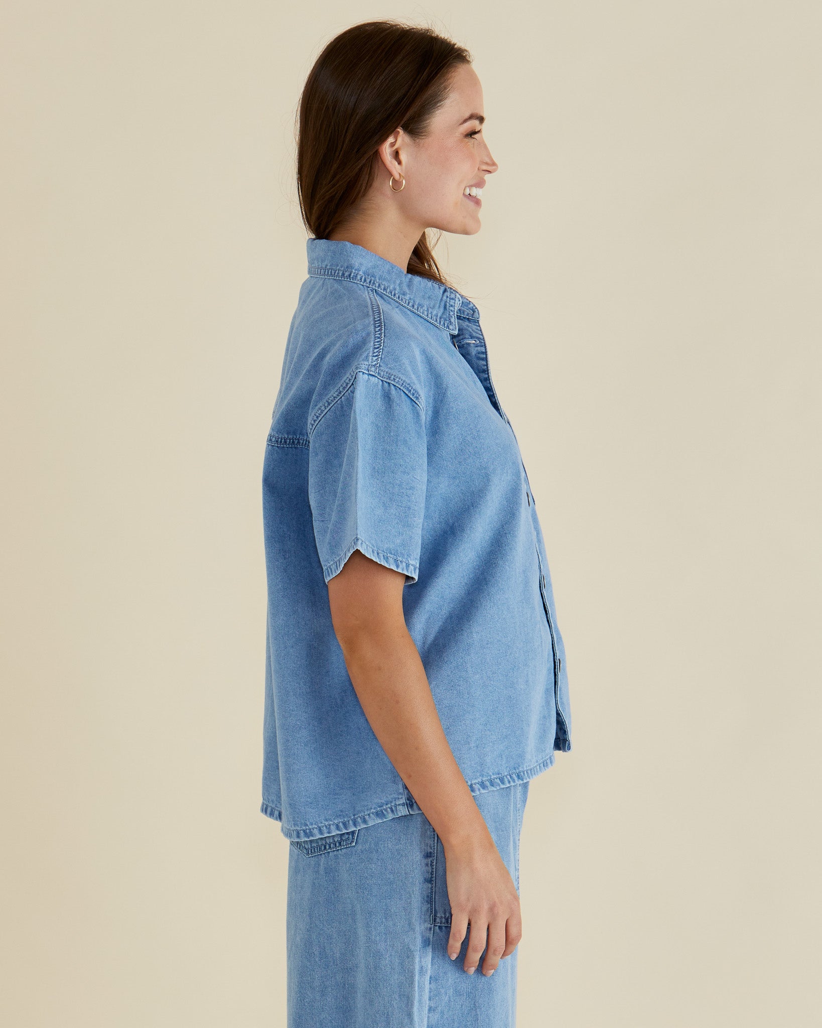 Saffra Short Sleeve denim shirt